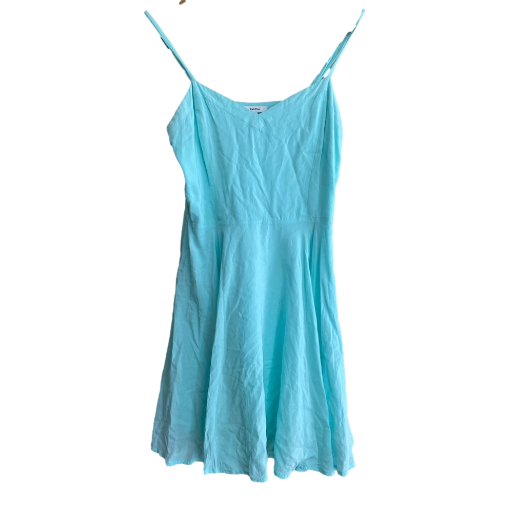 Aritizia Talula Lipinski Soft VNeck Sleeveless Fit And Flare Mini Dress Blue 4 ⛸